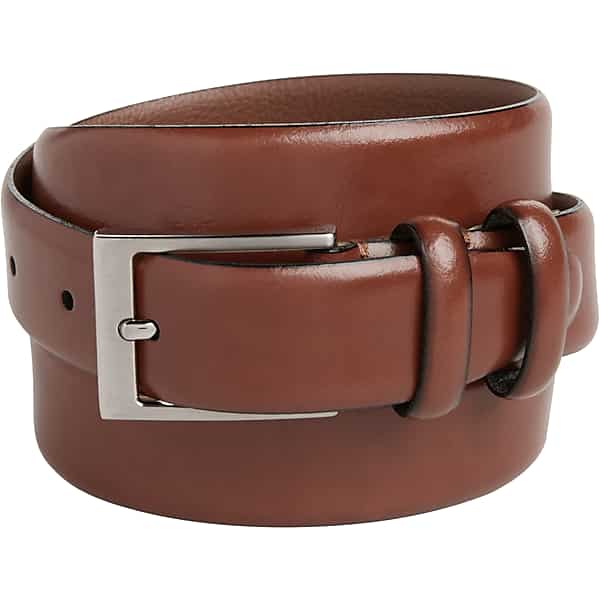 Egara Men's Double Loop Leather Belt Cognac - Size: 50 Waist TMW801P50005