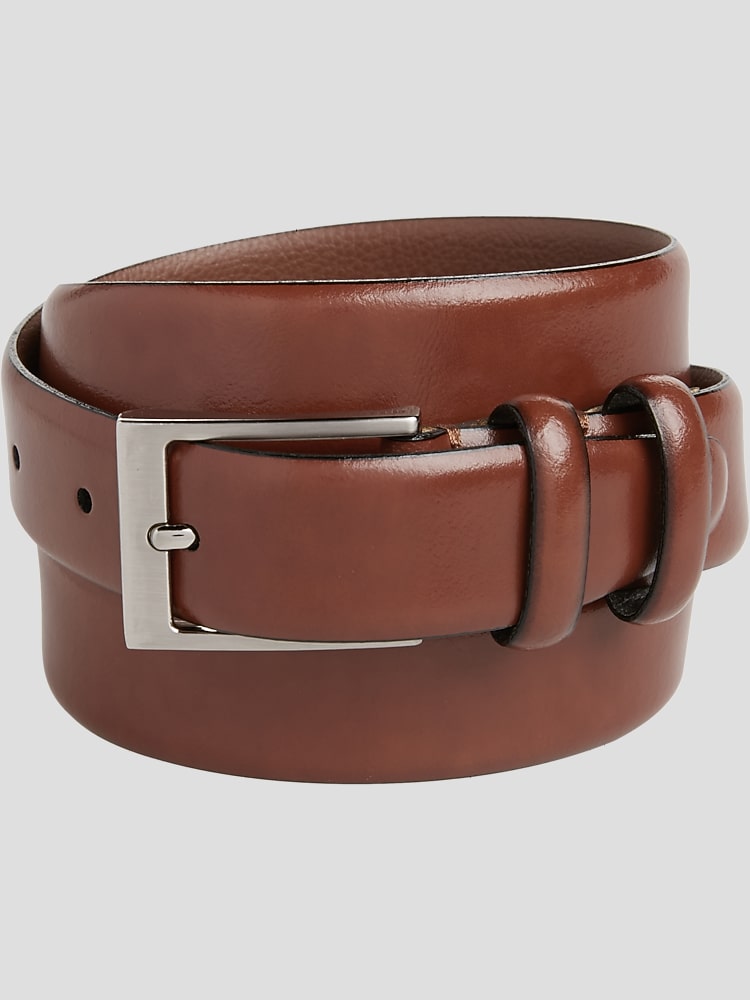 Egara Double Loop Leather Belt, Cognac - Brown | Belts | Men's Wearhouse