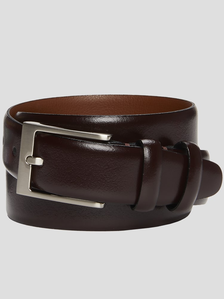 mens burgundy leather dress belts 321015 Men's Dress Belt Smooth Genuine Leather Belt 1-1/4"(32mm) Wide (White, 34)