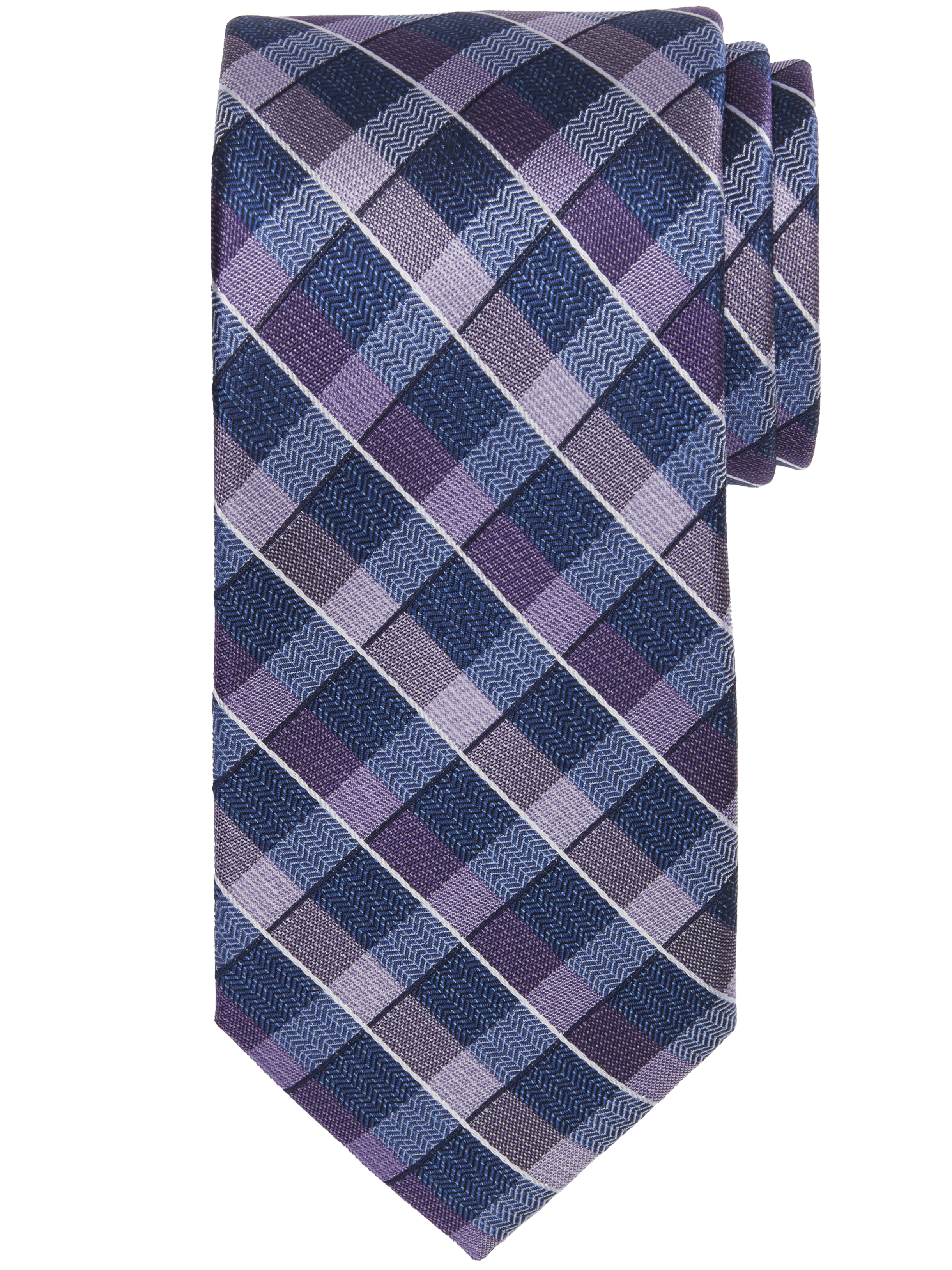 Narrow Plaid Silk Tie