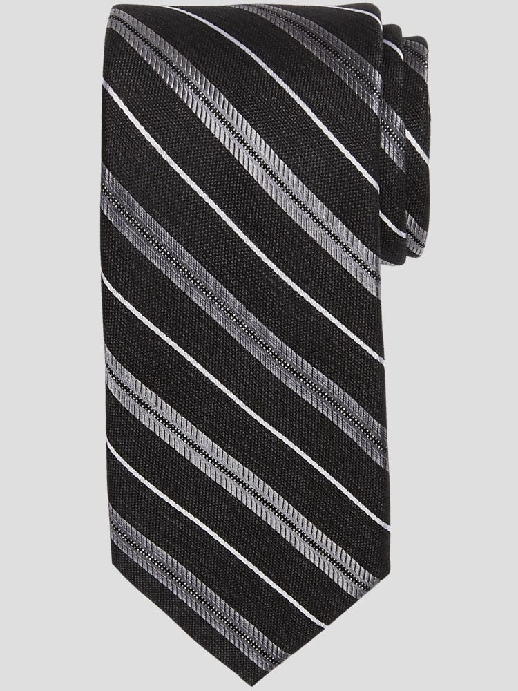 Stripe Silk Narrow Tie(BLACK) ネクタイ Pronto Uomo Narrow Stripe Silk Tie | Ties | Men's Wearhouse