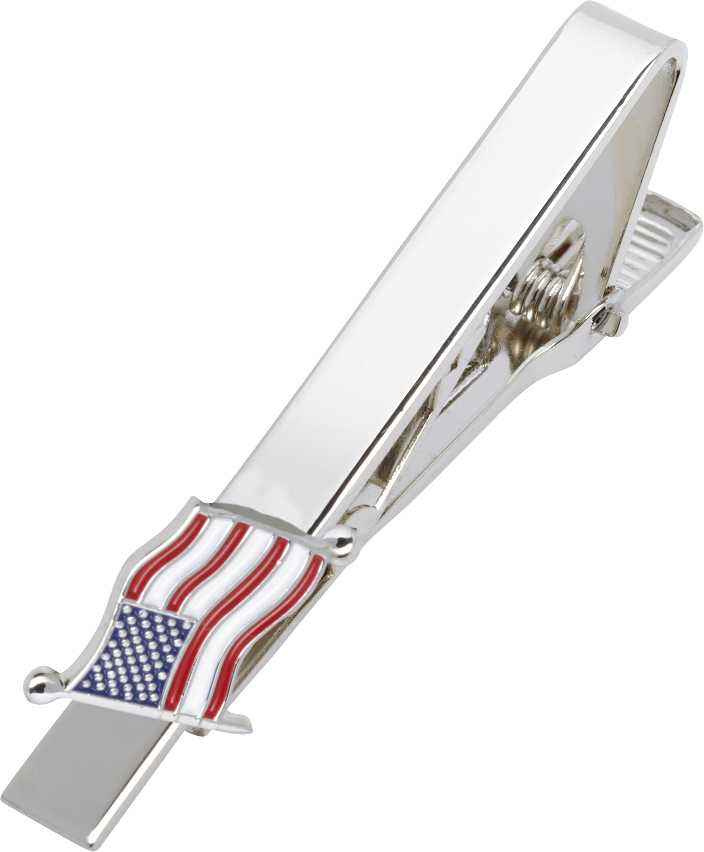 American Flag Silver Tie Bar