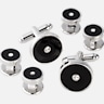 Pronto Uomo Round Rhinestone Cufflinks & Studs Set