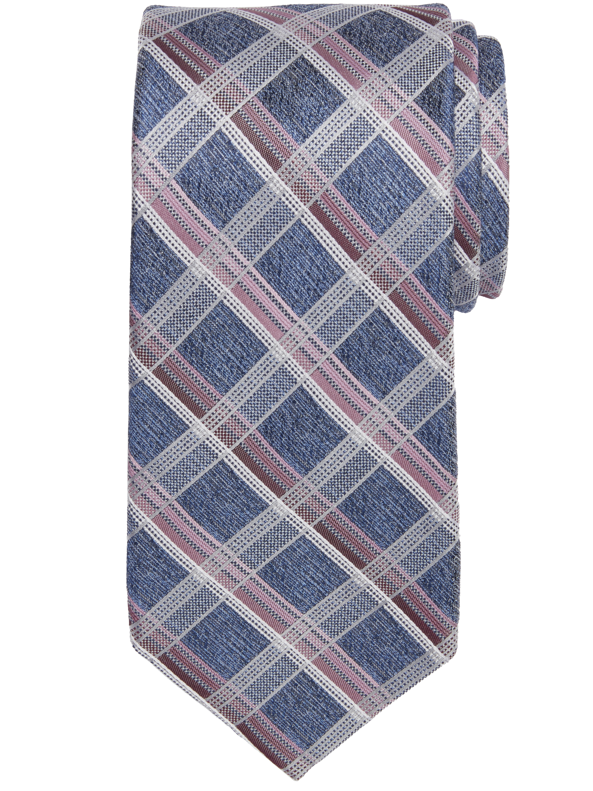 Narrow Plaid Silk Tie