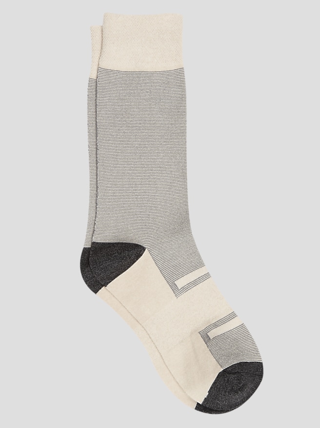 Pronto Uomo Men's Micro Stripe Pima Cotton Dress Socks, 1-pair , Tan Twist / Brown