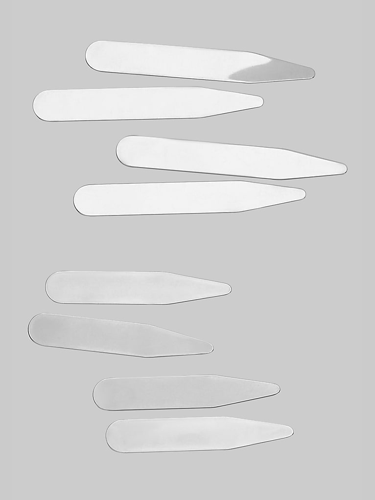 Men's Wearhouse Silver-Finish Collar Stays, Set of 8