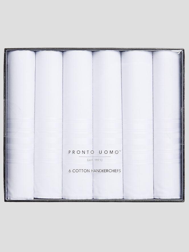 Pronto Uomo Classic Cotton Handkerchiefs, 6-Pack