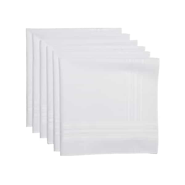 Pronto Uomo Men's Classic Cotton Handkerchiefs, 6-Pack White - Size: One Size - Only Available at Men's Wearhouse TMW80BD80001