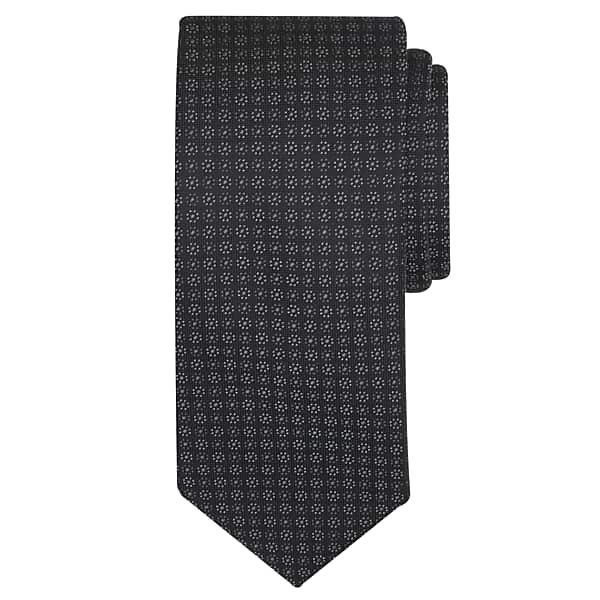 Awearness Kenneth Cole Men's Narrow Pinpoint Silk Tie Black - Size: One Size