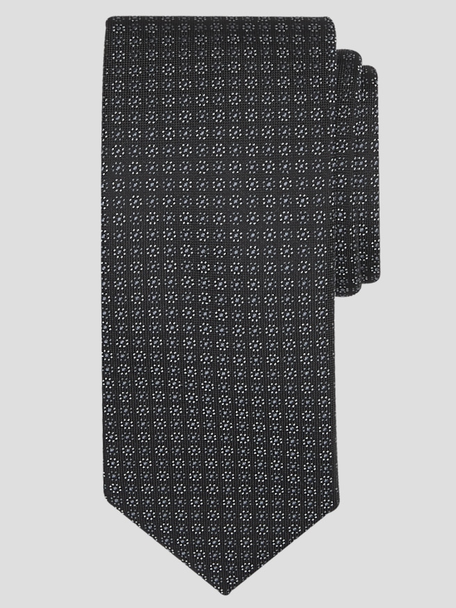Awearness Kenneth Cole Men's Narrow Pinpoint Silk Tie , Black