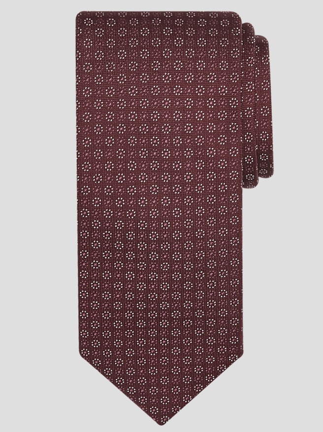 Awearness Kenneth Cole Men's Narrow Pinpoint Silk Tie , Burgundy