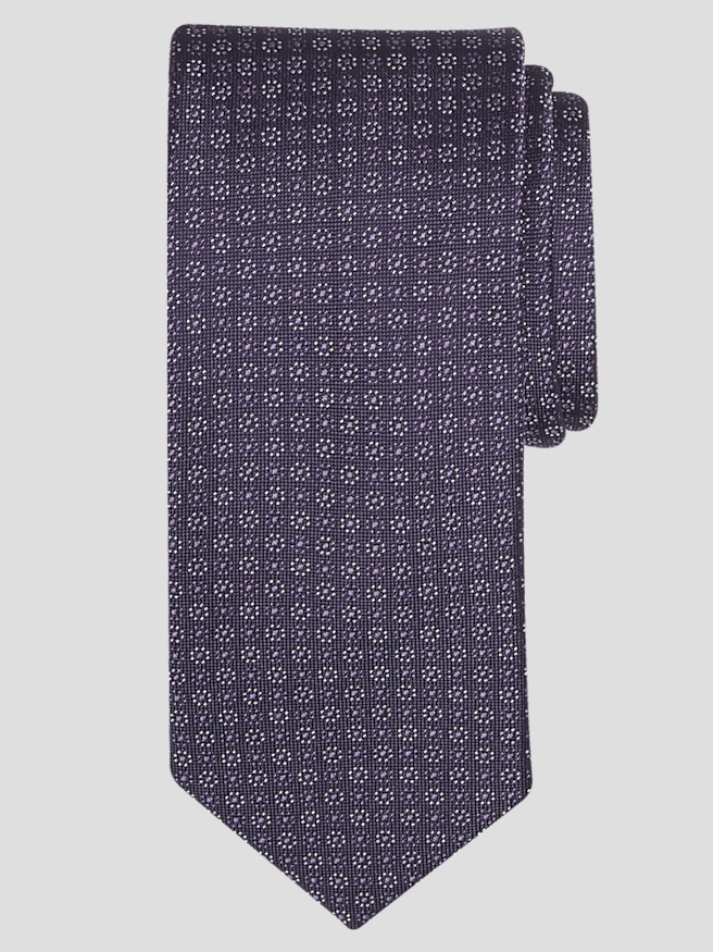 Awearness Kenneth Cole Men's Narrow Pinpoint Silk Tie , Purple