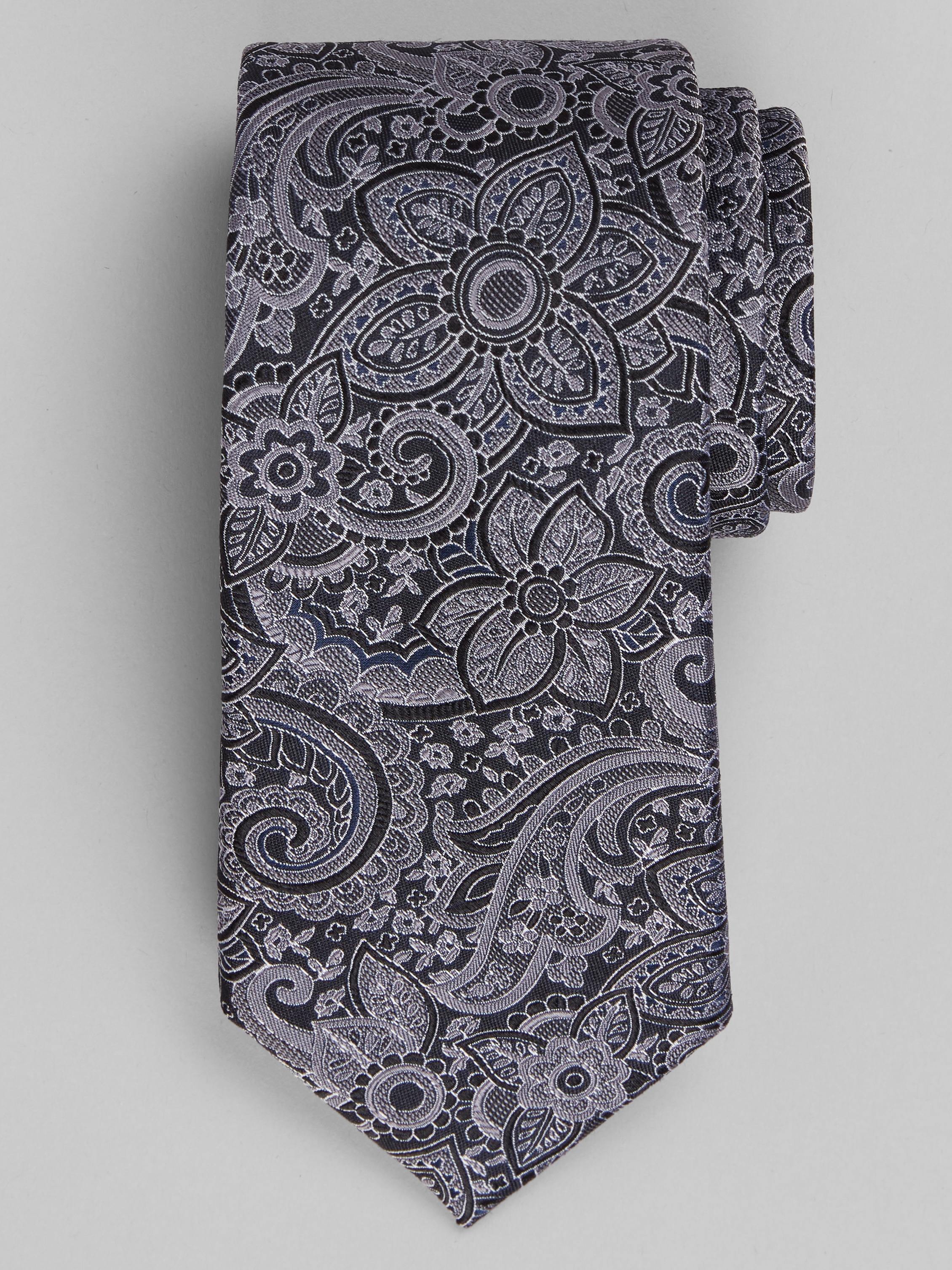 Joseph Abboud Fantasia Botanical Tie, Black | Ties | Men's Wearhouse