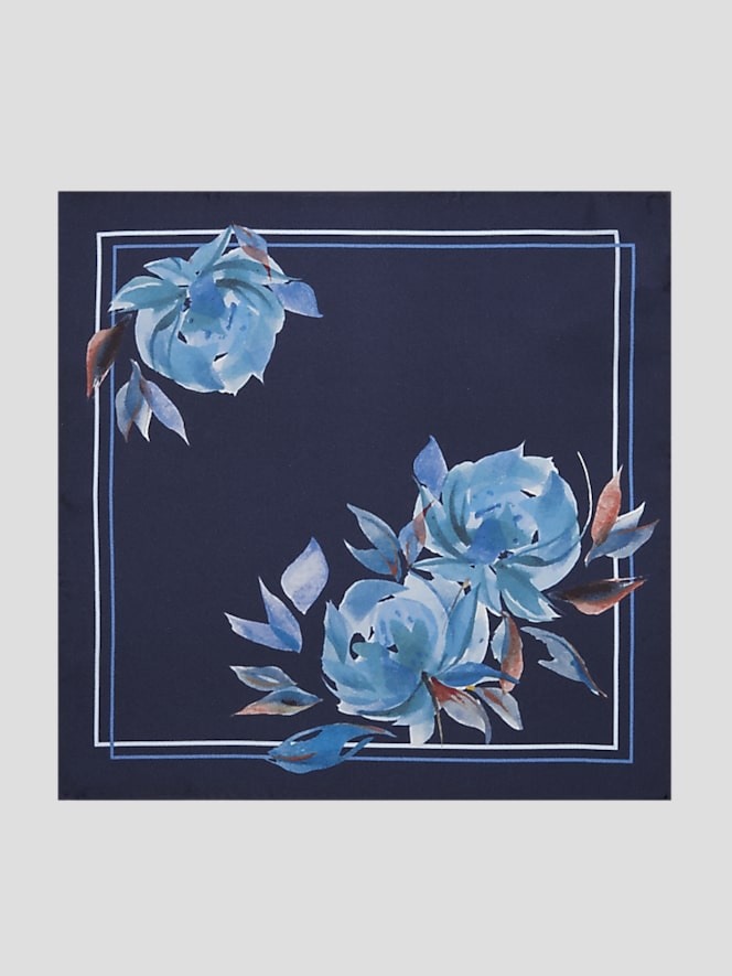 Joseph Abboud Watercolor Floral Silk Pocket Square