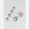Pronto Uomo Round Etched Frame Clear Stone Cufflink and Stud Set