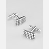 Pronto Uomo Etched Grid Cufflink and Stud Set