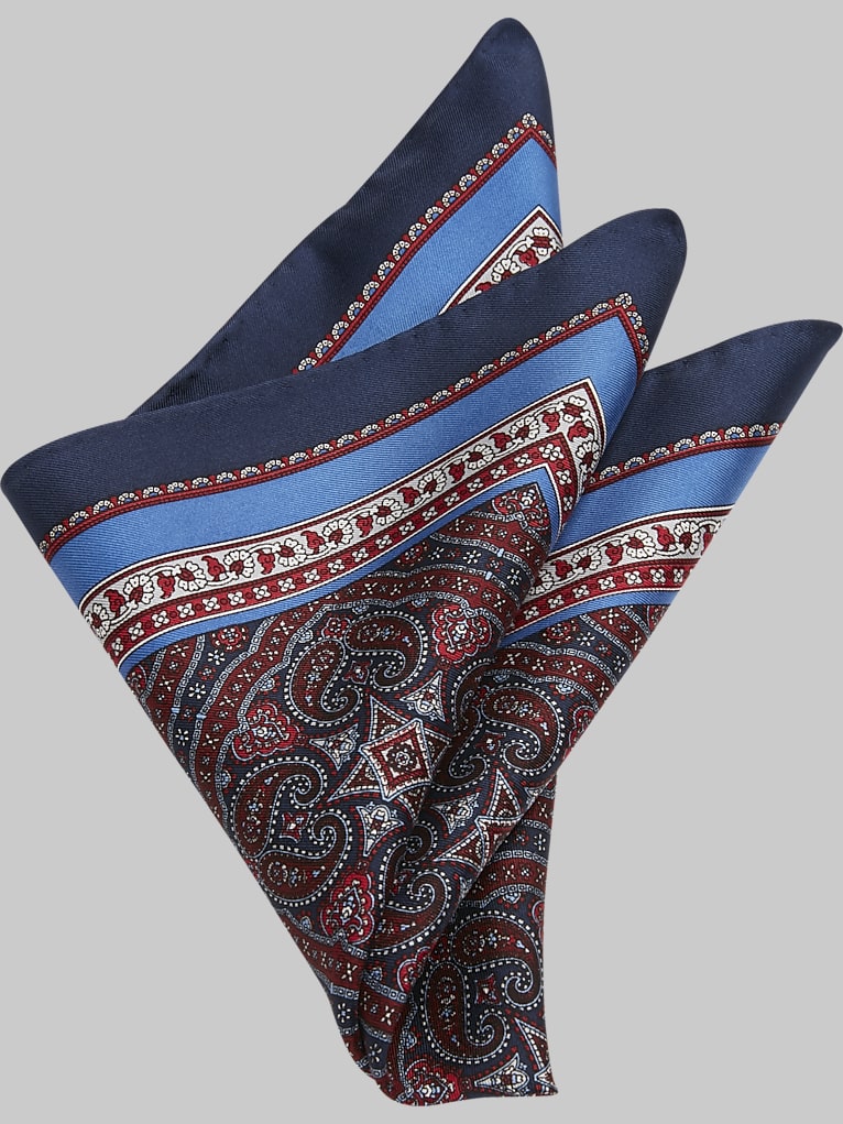 Joseph Abboud Paisley Silk Pocket Square