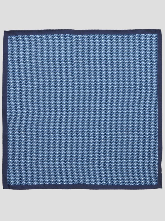 Pronto Uomo Men's Octagon Silk Pocket Square , Navy / Blue