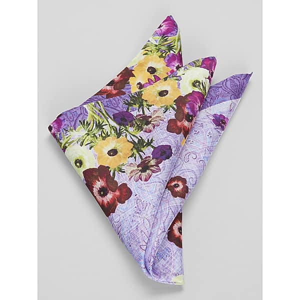 Joseph Abboud Men's Floral Pocket Square Purple - Size: One Size