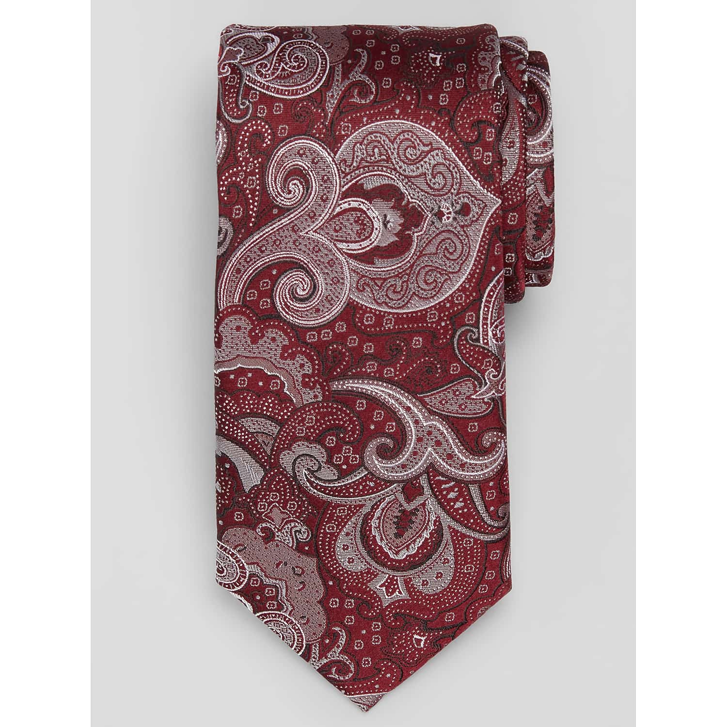 Joseph Abboud Heritage Persian Paisley Tie in Burgundy Dark Red – 100% Silk Men’s Necktie, One Size