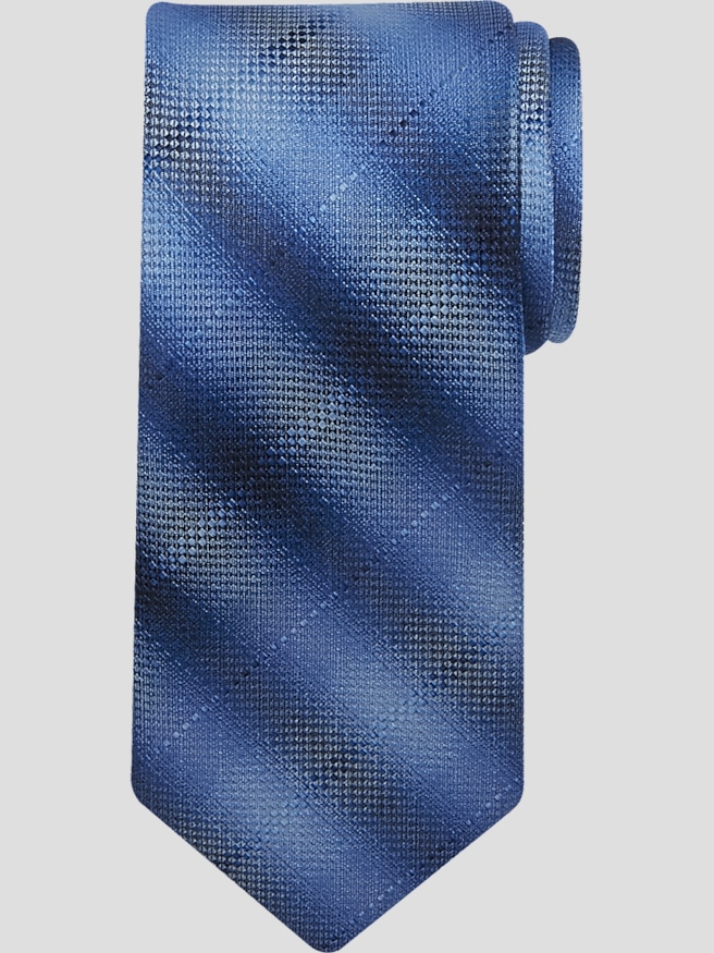 Pronto Uomo Men's Ombre Plaid Tie , Blue