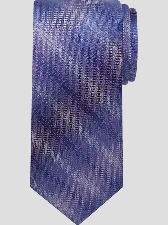 Pronto Uomo Big & Tall Men's Ombre Plaid Tie , Purple