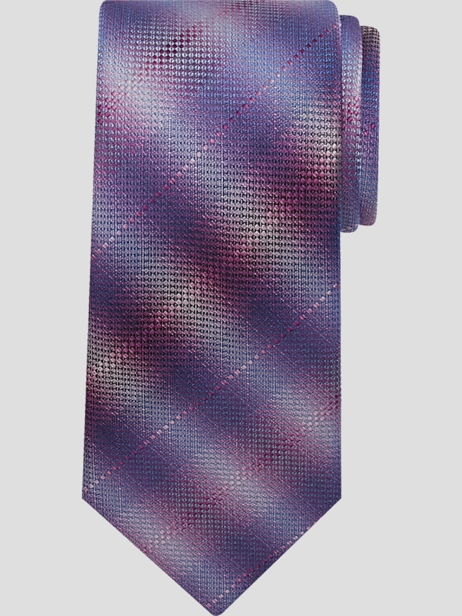 Pronto Uomo Men's Ombre Plaid Tie Purple