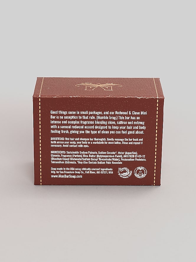 San Francisco Soap Co. Hair + Body Man Bar Redwood Clove Mini Bar Soap