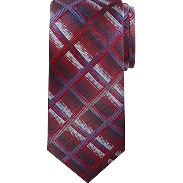 Pronto Uomo Men's Bold Ombre Plaid Tie Red - Size: XLONG - Only Available at Men's Wearhouse TMW813B80115