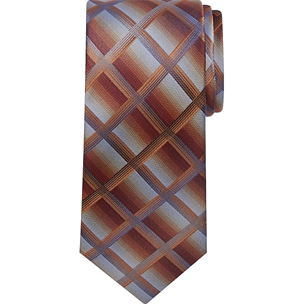 Pronto Uomo Men's Bold Ombre Plaid Tie Rust - Size: One Size - Only Available at Men's Wearhouse TMW80YB80081