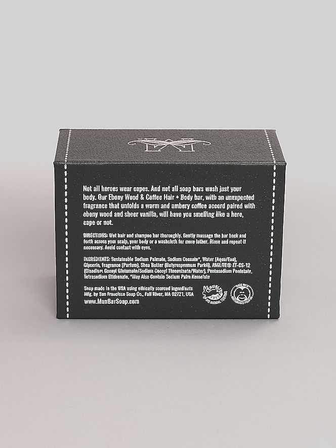 San Francisco Soap Co. Hair + Body Man Bar Ebony Wood Coffee Mini Bar Soap