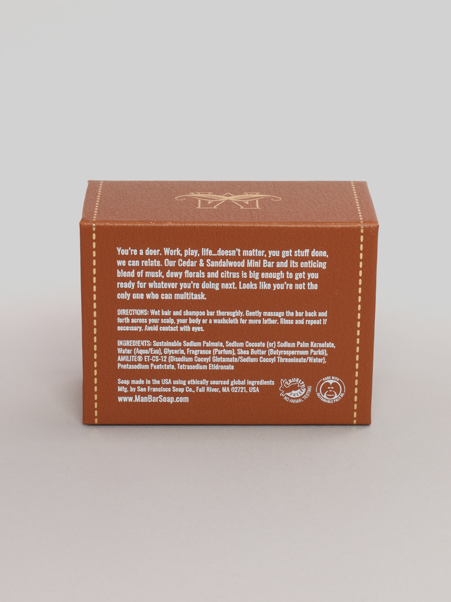 Hair + Body Man Bar Cedar Sandalwood Mini Bar Soap