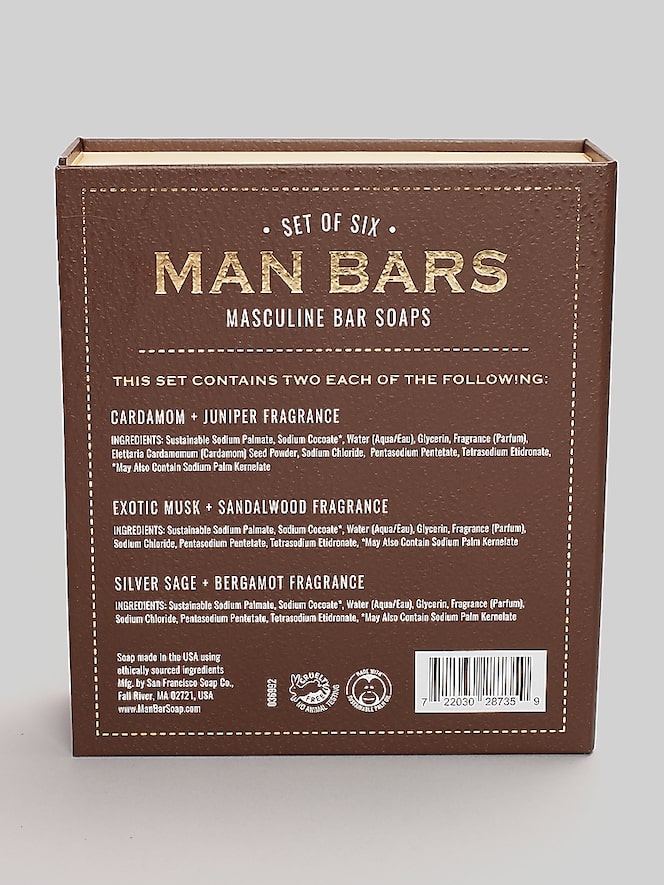 San Francisco Soap Co. Man Bar Soap Sampler Set, 6-Piece