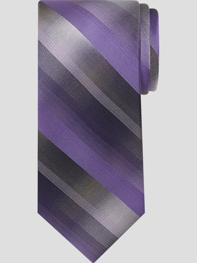 Pronto Uomo Men's Ombre Plaid Tie , Purple