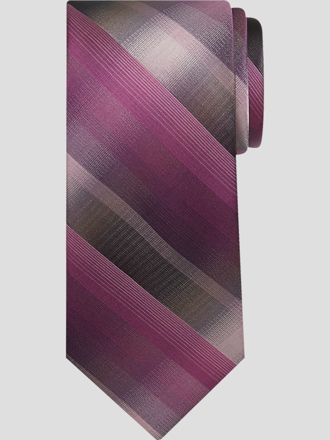 Pronto Uomo Men's Ombre Plaid Tie Purple