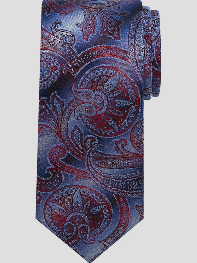 Pronto Uomo Big & Tall Men's Ombre Paisley Tie , Red