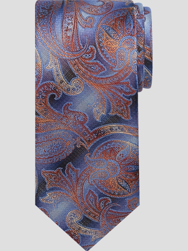 Pronto Uomo Big & Tall Men's Ombre Paisley Tie , Rust / Orange
