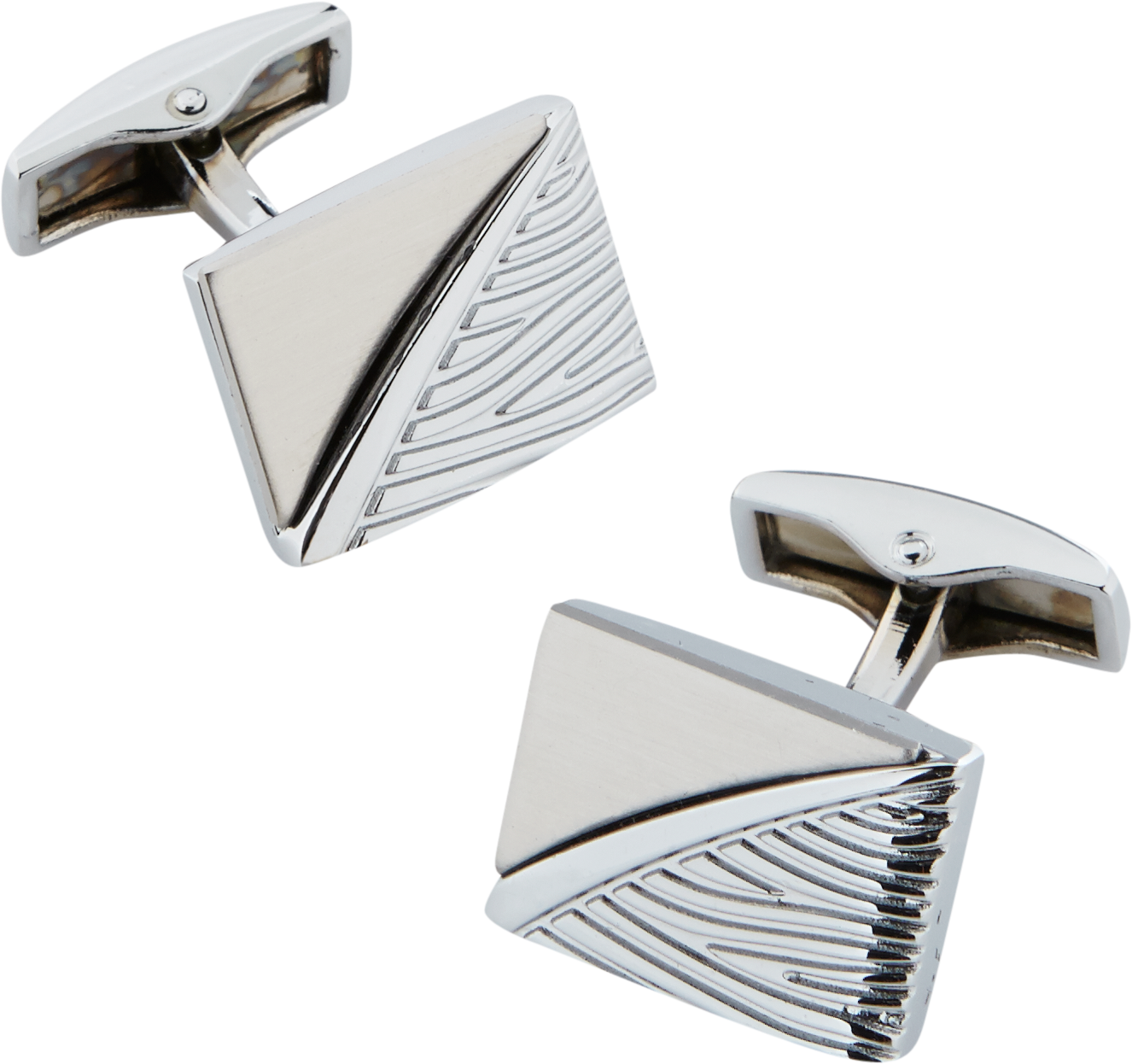 Pronto Uomo Men's Cufflink Stud Set Silver/Black - Size: One Size - Only Available at Men’s Wearhouse
