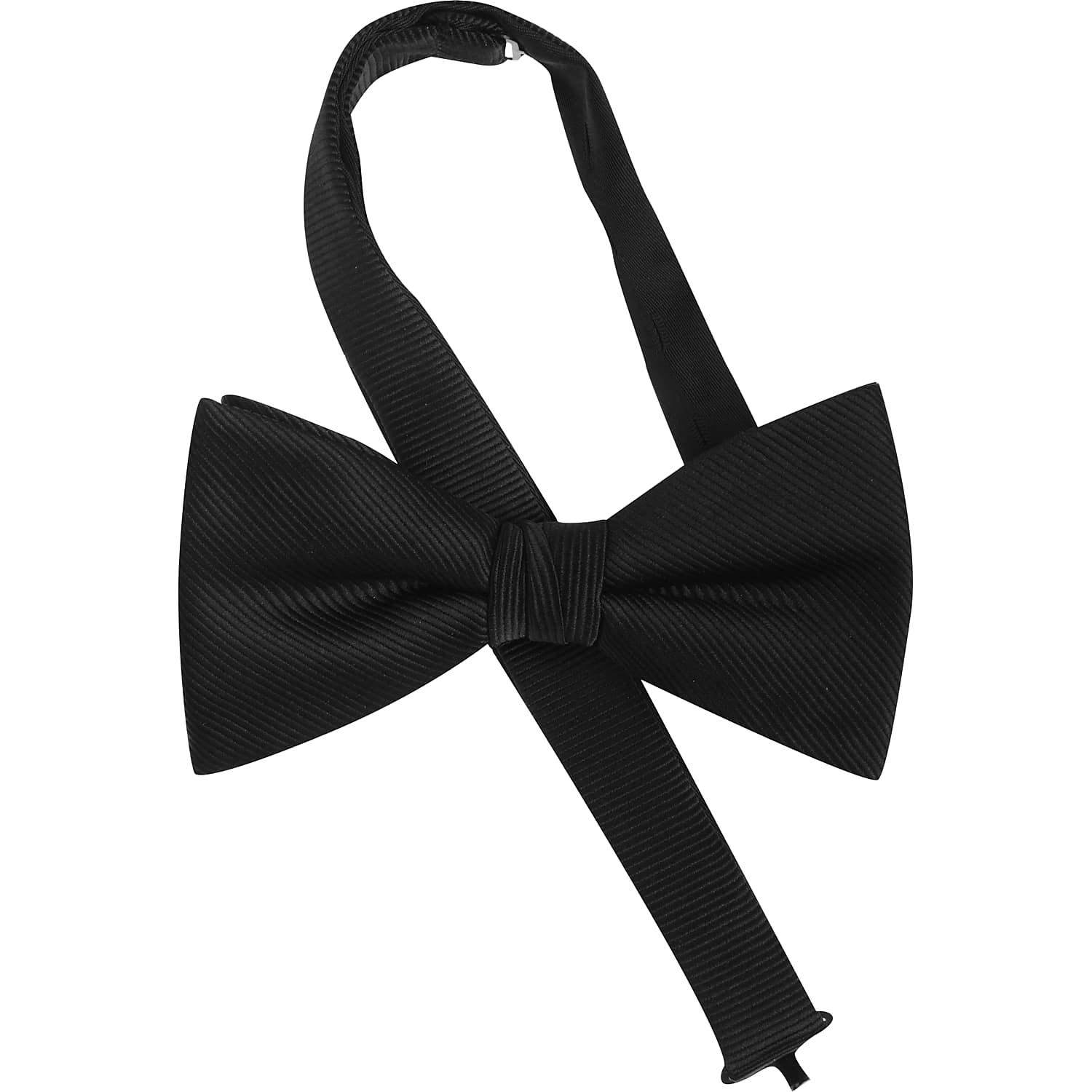 Calvin Klein Solid Grosgrain Pre-Tied Bow Tie in Black – Classic Men’s Adjustable One Size Formal Bowtie