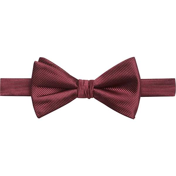 Calvin Klein Men's Solid Grosgrain Pre-Tied Bow Tie Purple Wine - Size: One Size