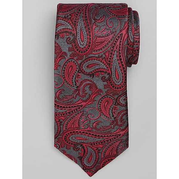 Joseph Abboud Men's Patchwork Paisley Tie Red - Size: One Size