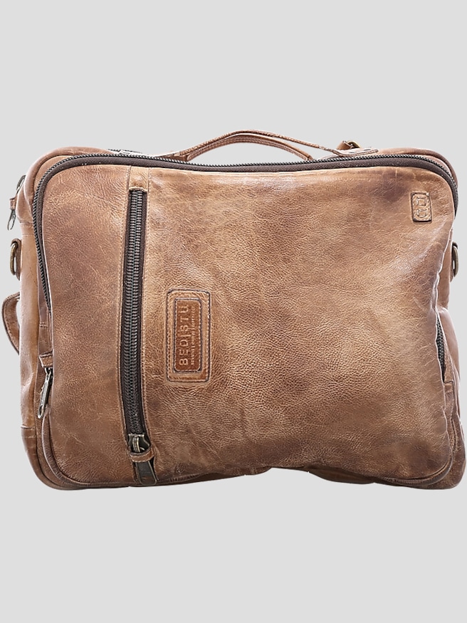 Bedstu Men's Socrates Leather Multiuse Backpack , Tan / Brown