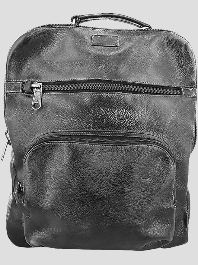Bedstu Men's Lafe Leather Travel Backpack , Black