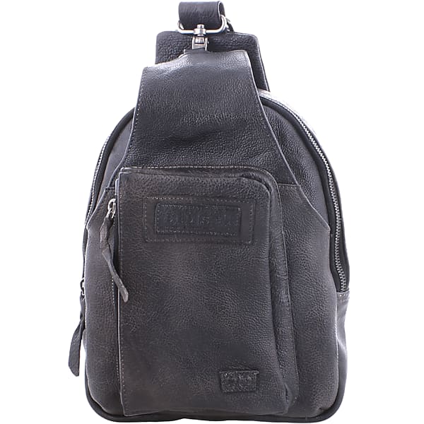 Bedstu Men's Beau Leather Convertible Crossbody Bag Black Rustic - Size: One Size TMW818780002