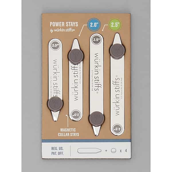 Wurkin Stiffs Men's Metal Collar Stays, 2-Pack Silver - Size: One Size
