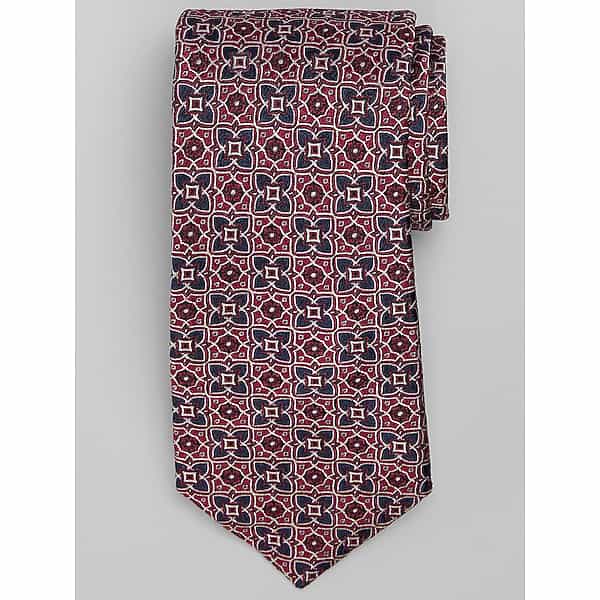 Joseph Abboud Men's Quadrant Neat Tie Red - Size: One Size