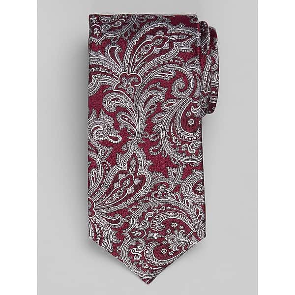 Joseph Abboud Men's Flourish Paisley Tie Burgundy - Size: One Size