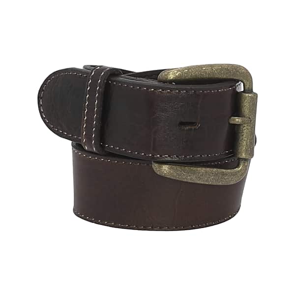 Bedstu Men's Meander Distressed Leather Belt Teak Rustic - Size: 34 Waist TMW821734003