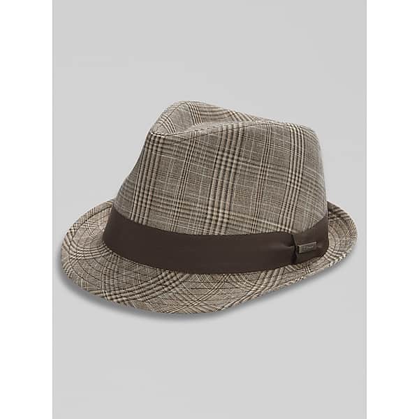 Biltmore Men's Plaid Fedora Brown - Size: Medium TMW822312003