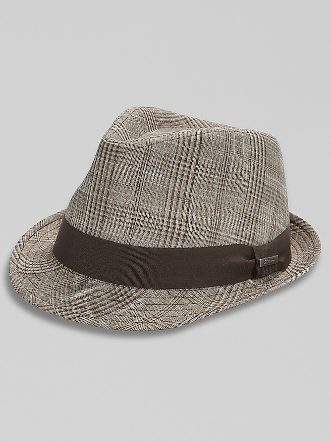 Biltmore Men's Plaid Fedora , Brown